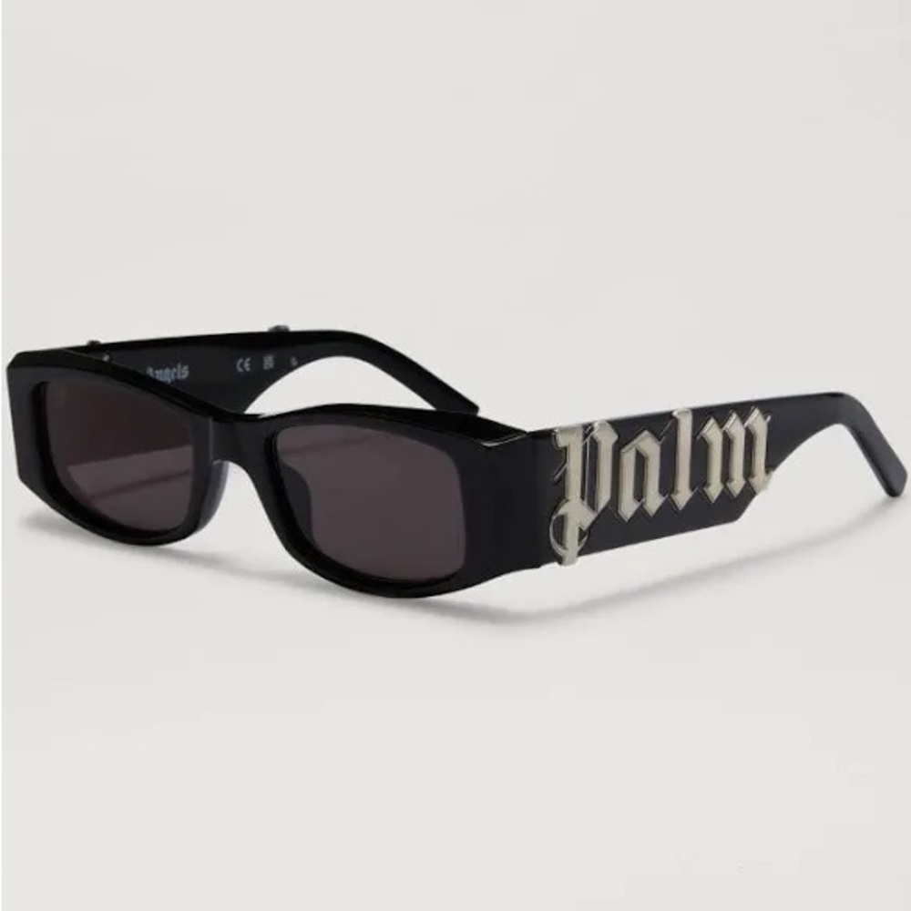 NWOT Rectangular acetate-frame sunglasses in black